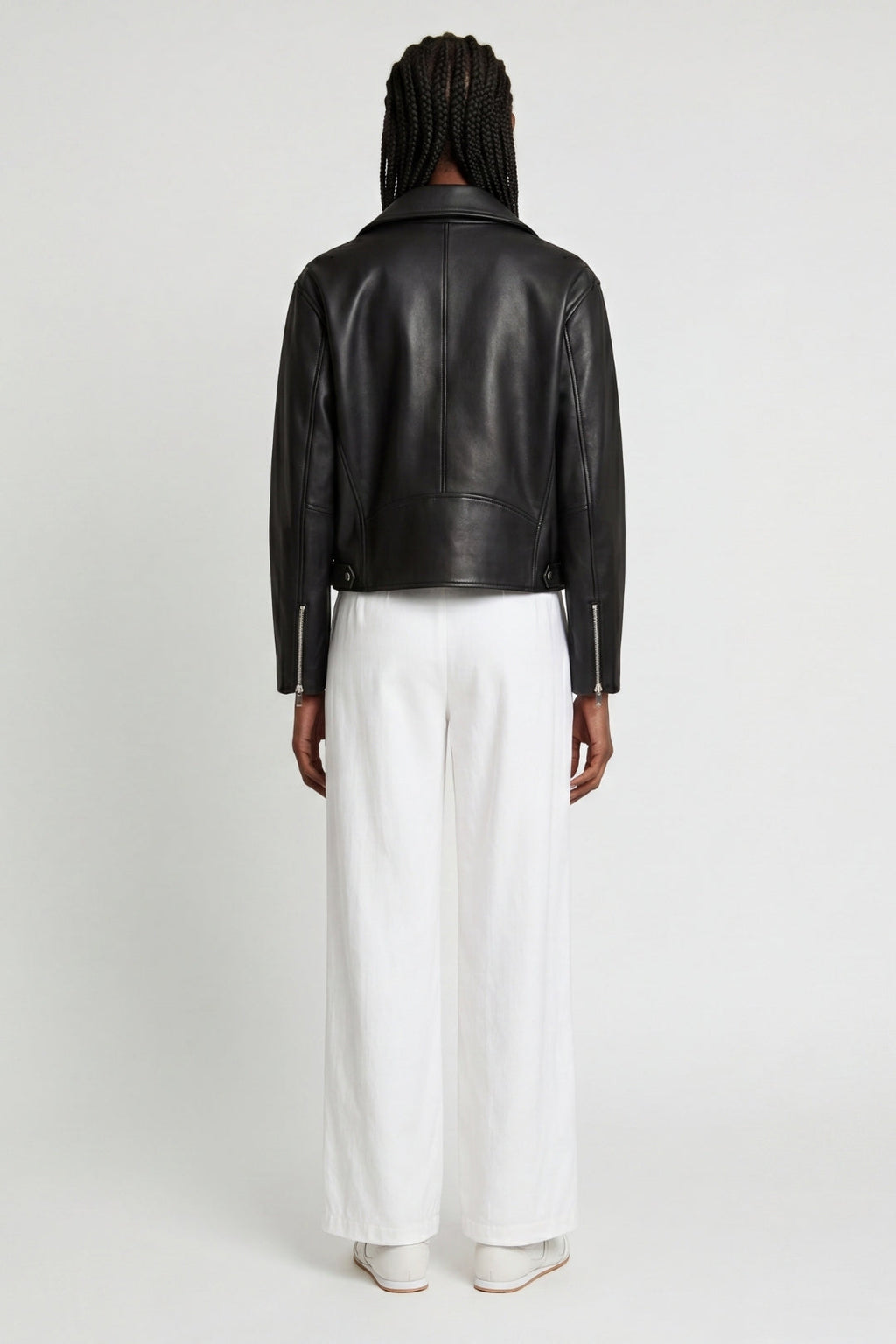 Leather Biker Jacket in Black