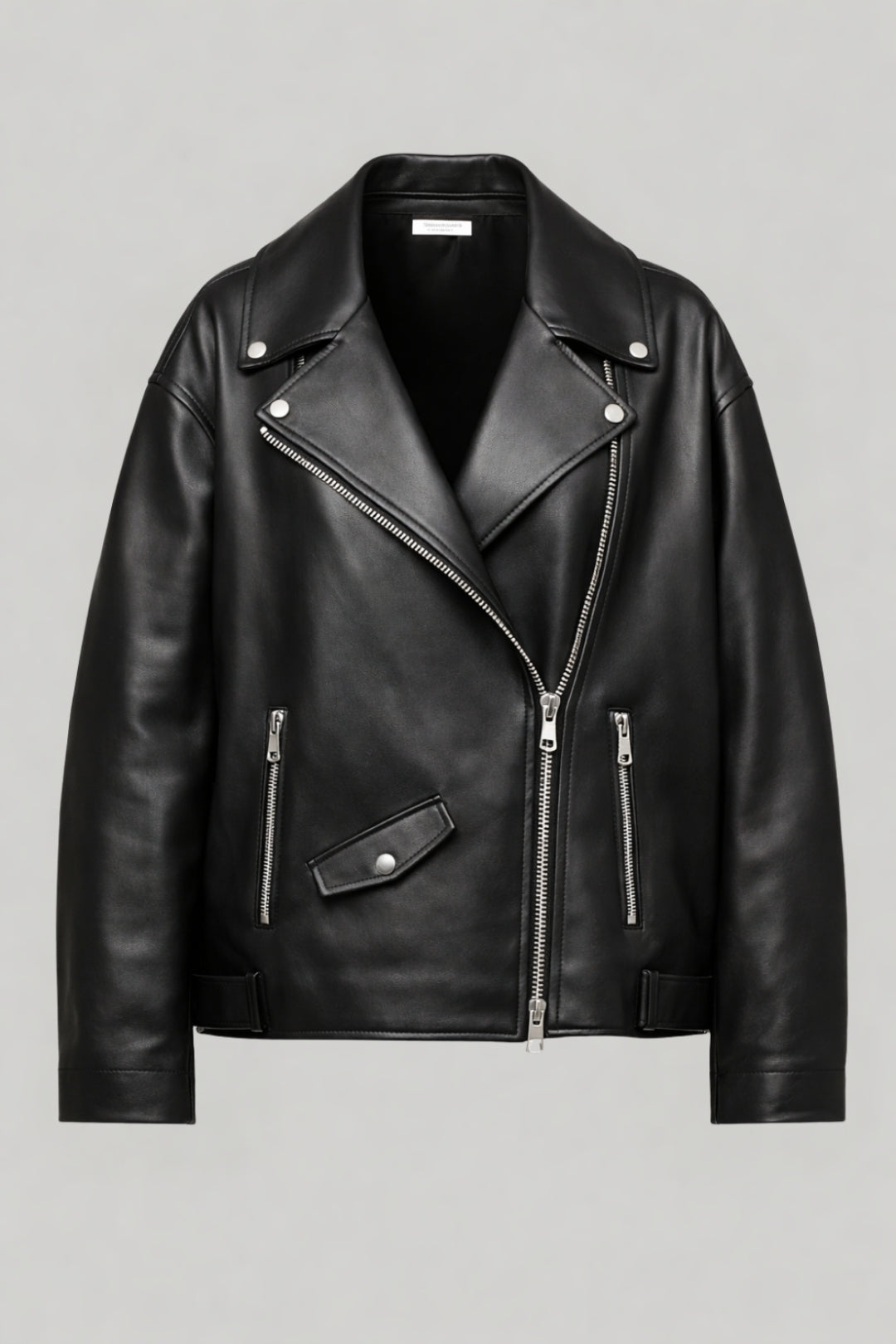 Leather Biker Jacket in Black