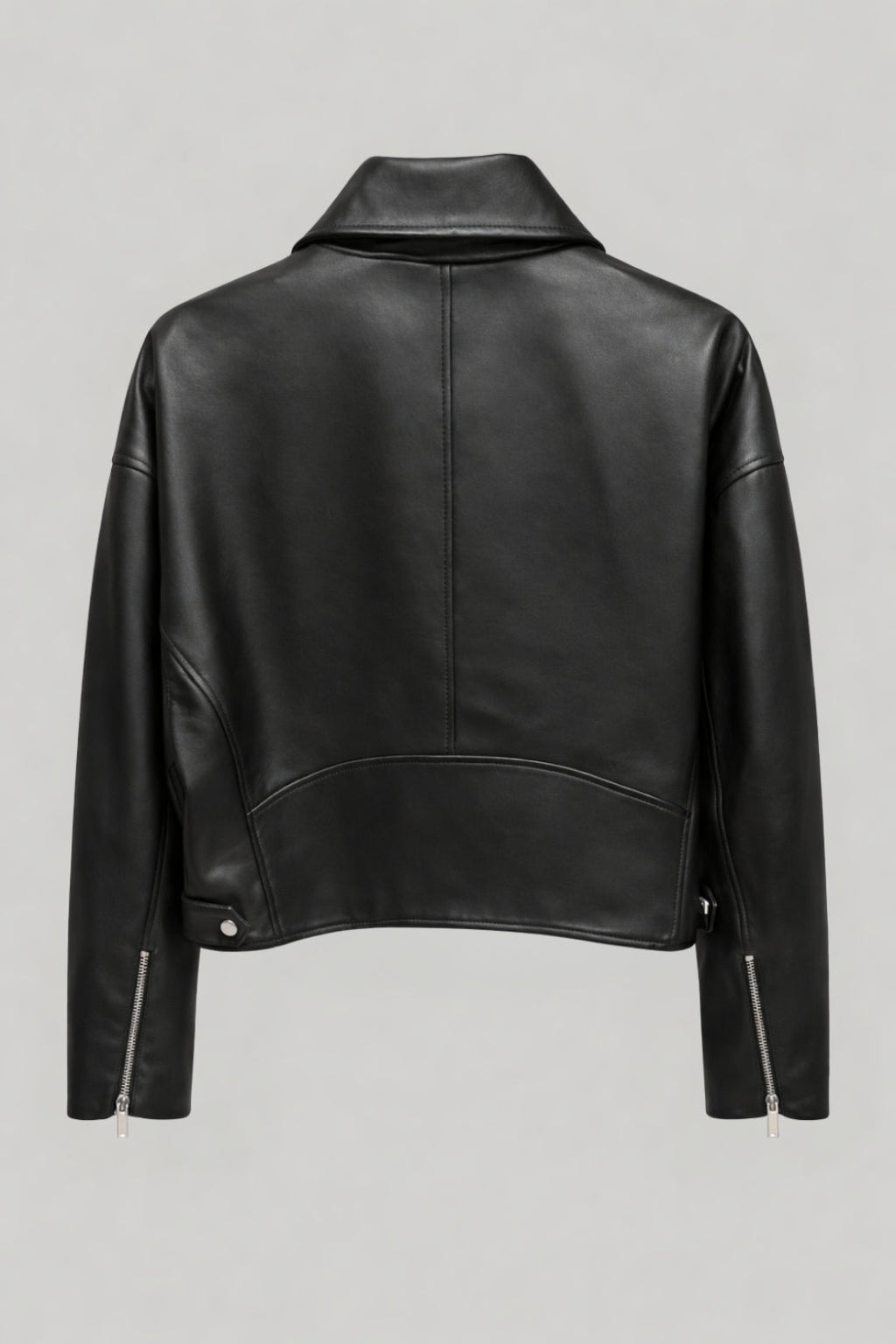 Leather Biker Jacket in Black