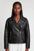Leather Biker Jacket in Black