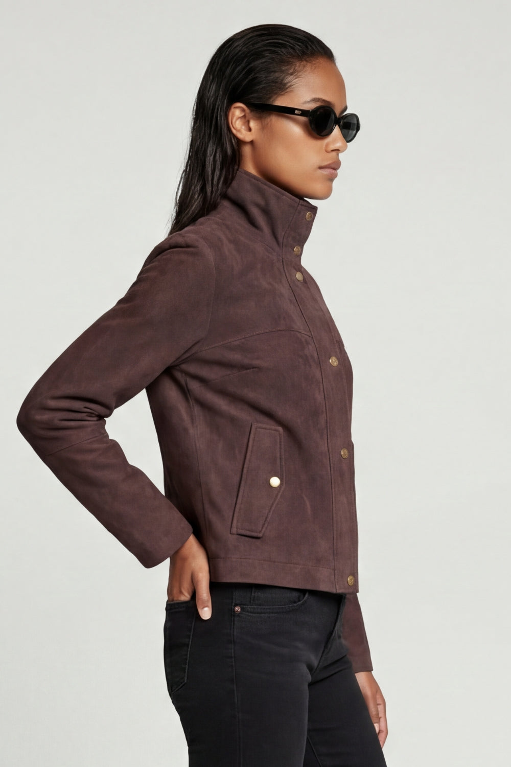 Suede Jacket in Brown