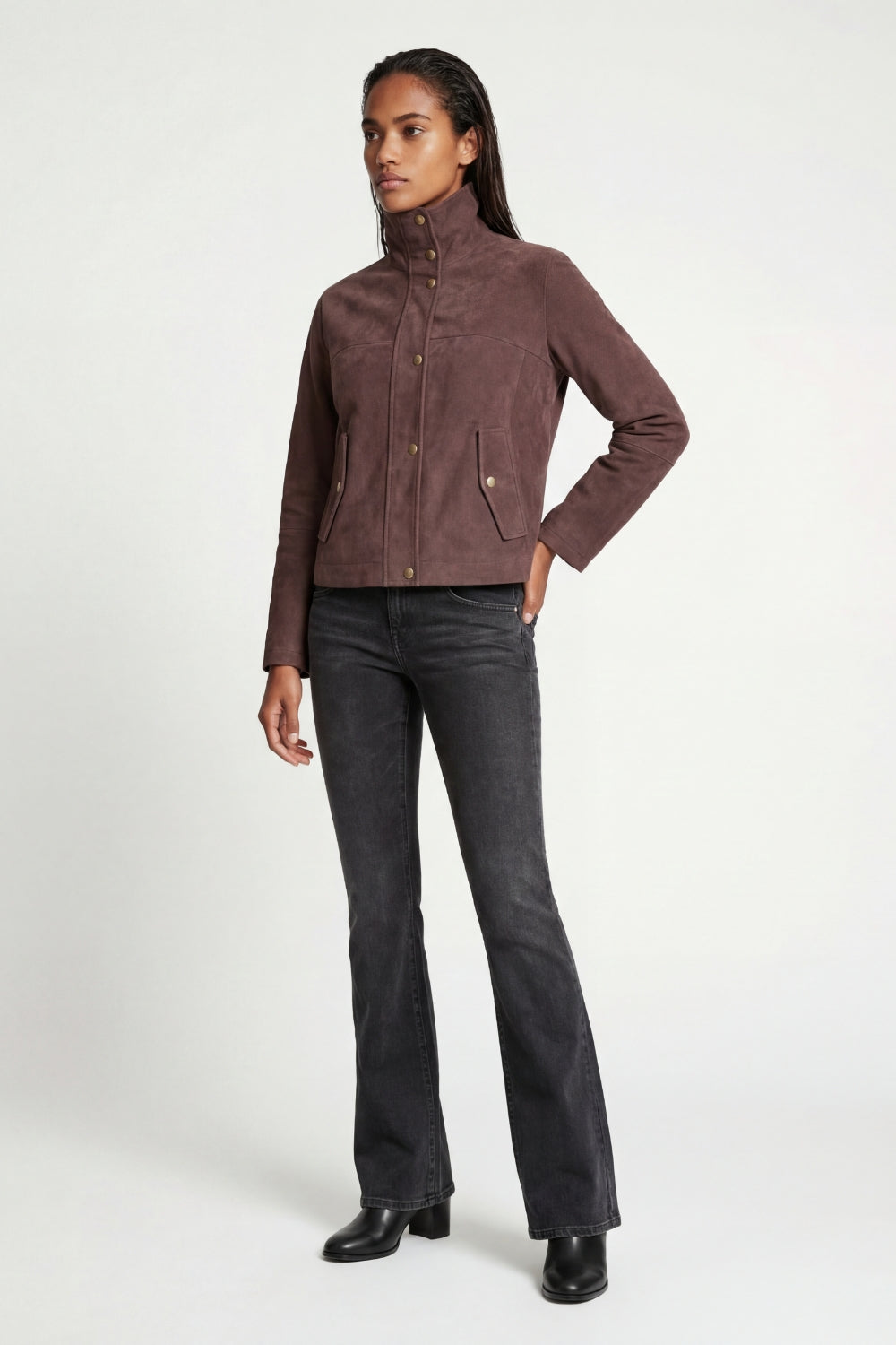 Suede Jacket in Brown