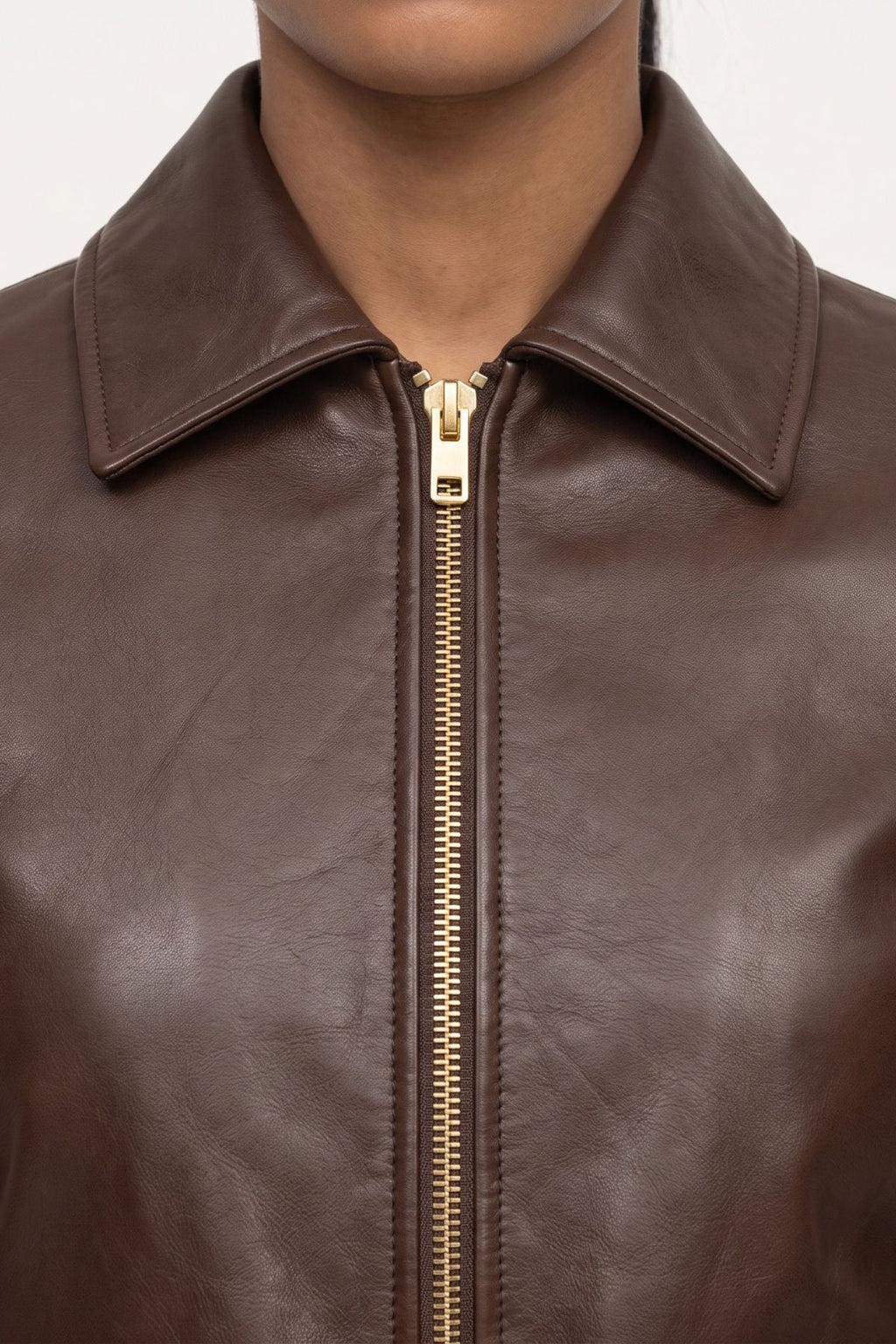 Leather jacket in Chocolate
