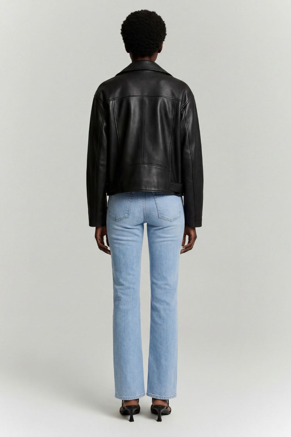 Leather Biker Jacket in Black