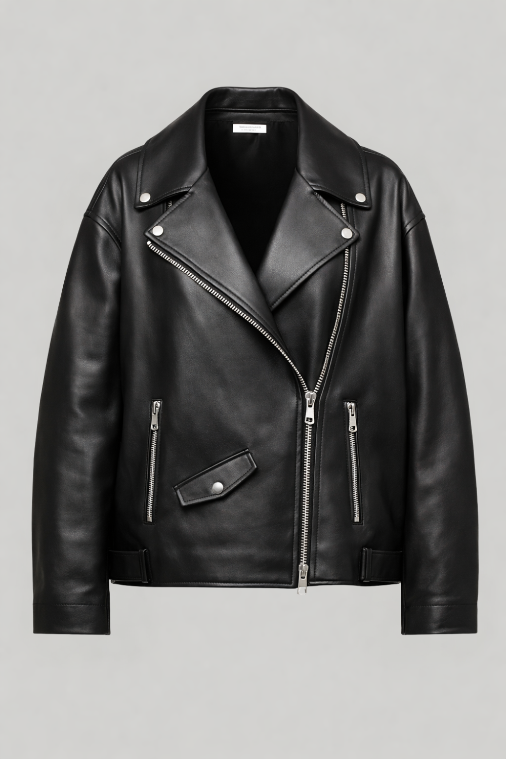 Leather Biker Jacket in Black