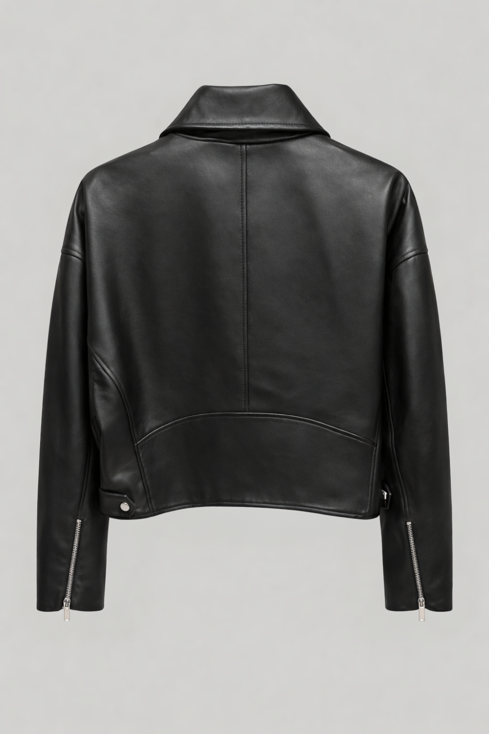 Leather Biker Jacket in Black