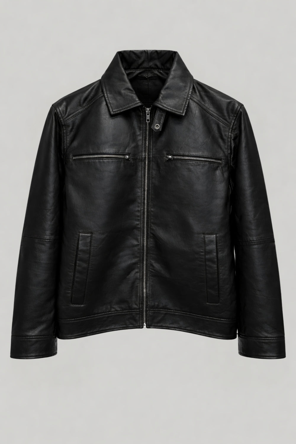 Harrington Leather Jacket in Black