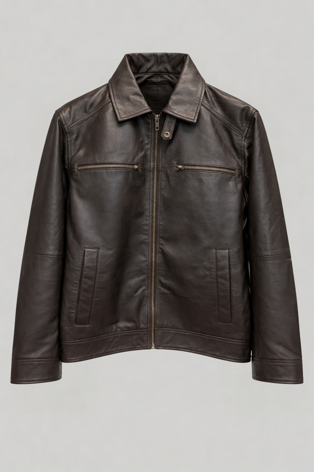 Harrington Leather Jacket in Brown