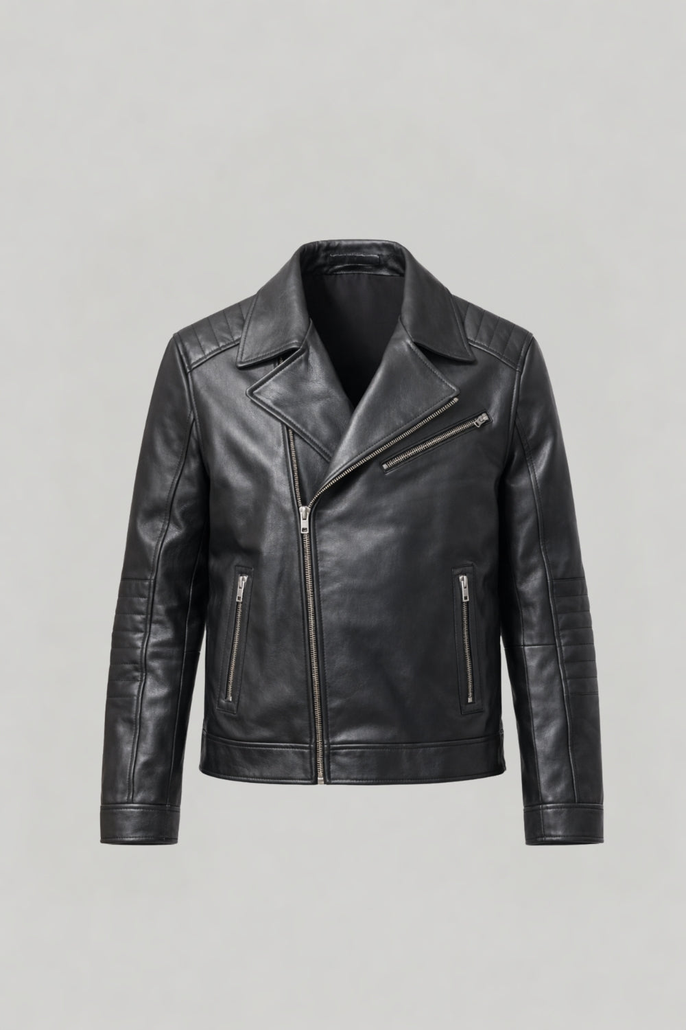 Leather Biker Jacket in Black