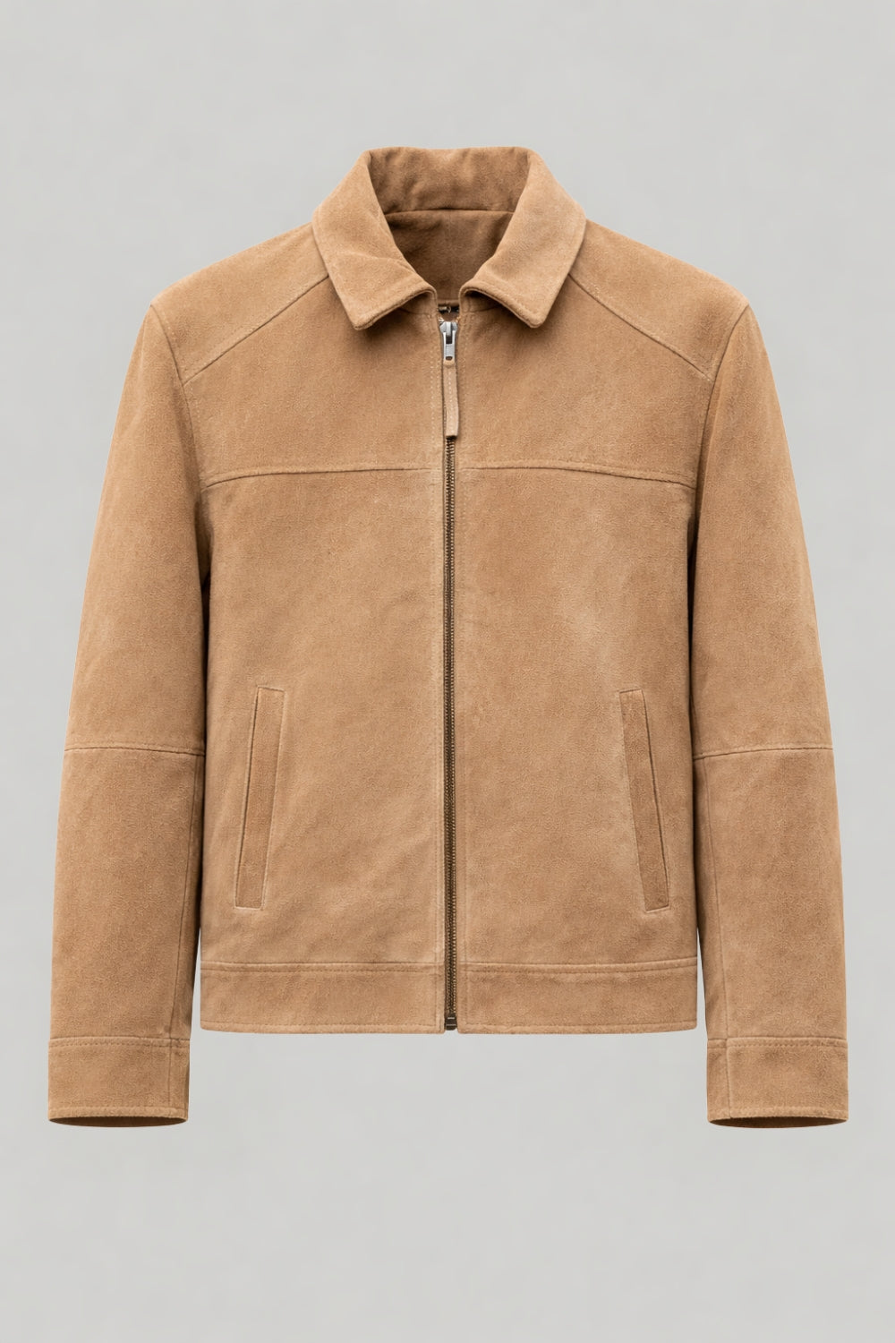 Suede Jacket in Camel