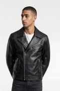 Leather Biker Jacket in Black