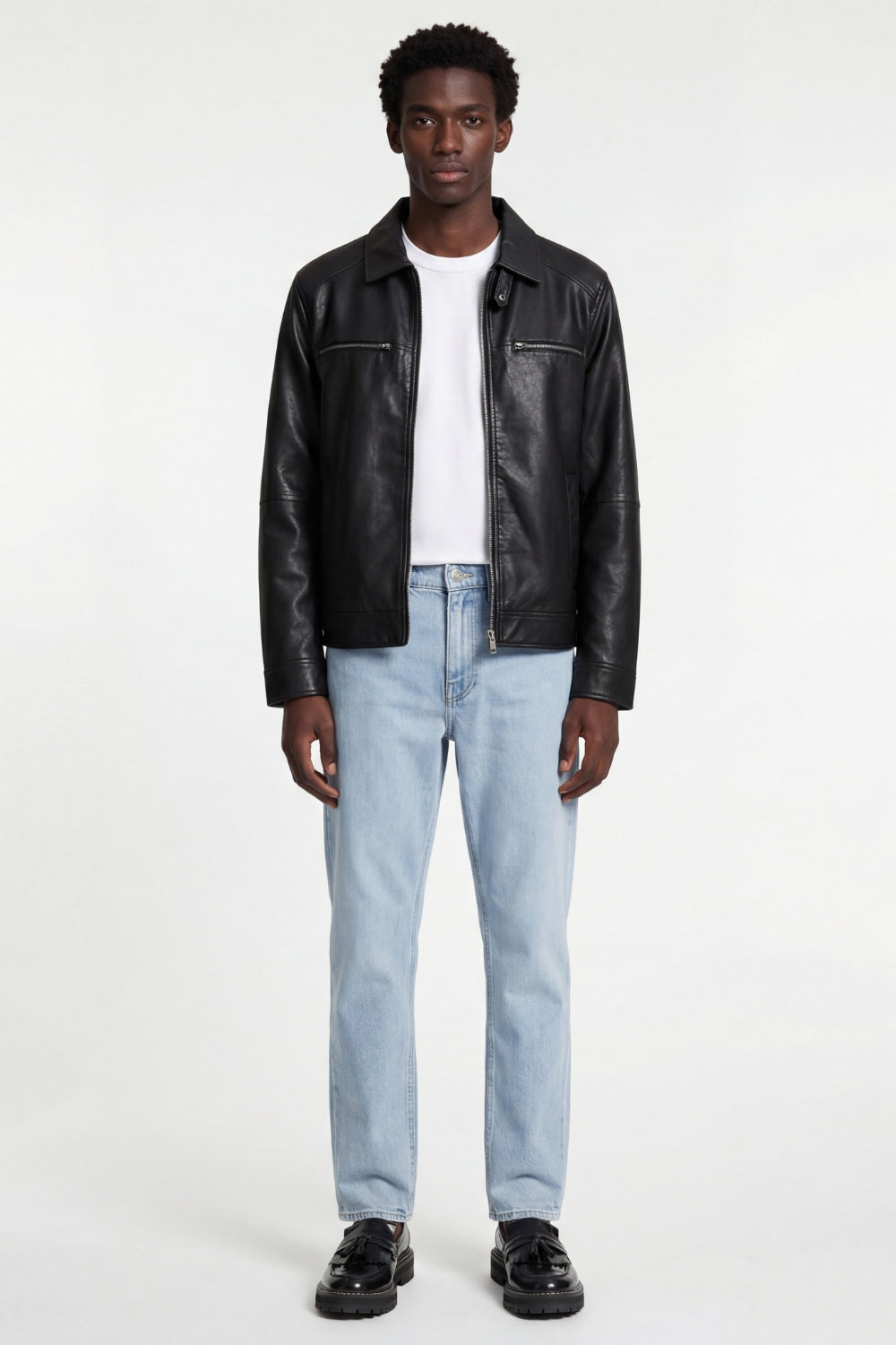 Harrington Leather Jacket in Black