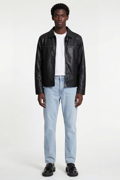 Harrington Leather Jacket in Black