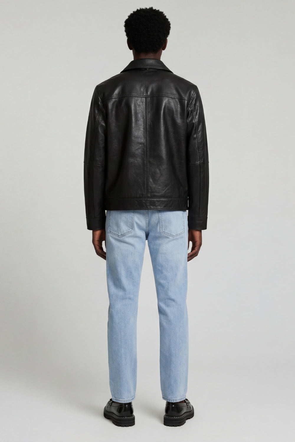 Harrington Leather Jacket in Black