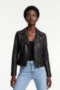 Leather Biker Jacket in Black