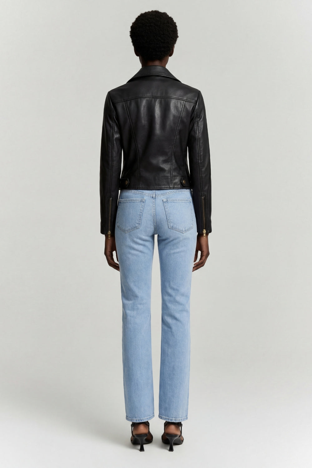 Leather Biker Jacket in Black