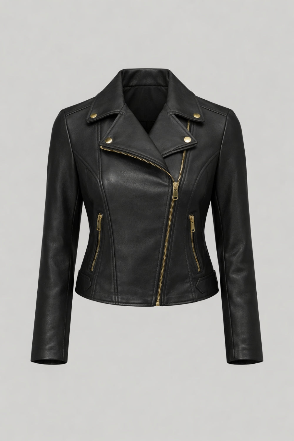 Leather Biker Jacket in Black