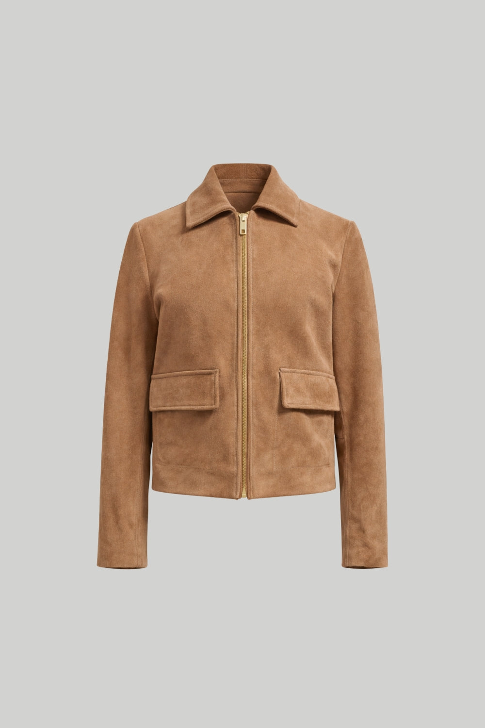 Suede Jacket in Camel