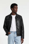 Harrington Leather Jacket in Black